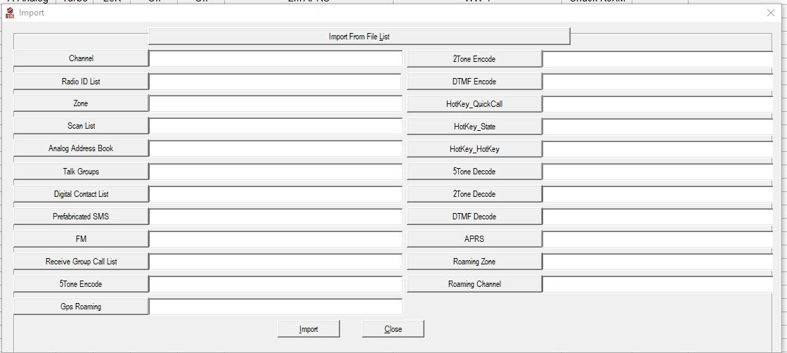 Legacy CPS Import dialog