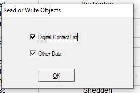 Legacy Read or Write Objects dialog