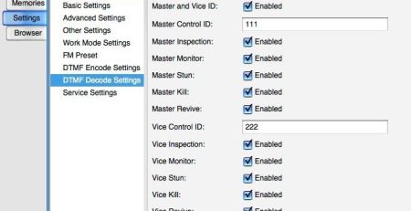 DTMF Decode settings 1