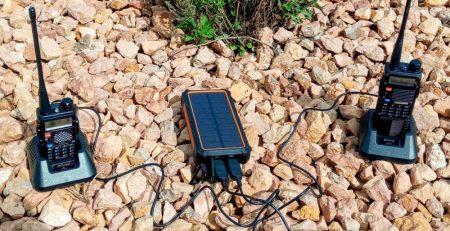 Solar power charging Baofeng radio