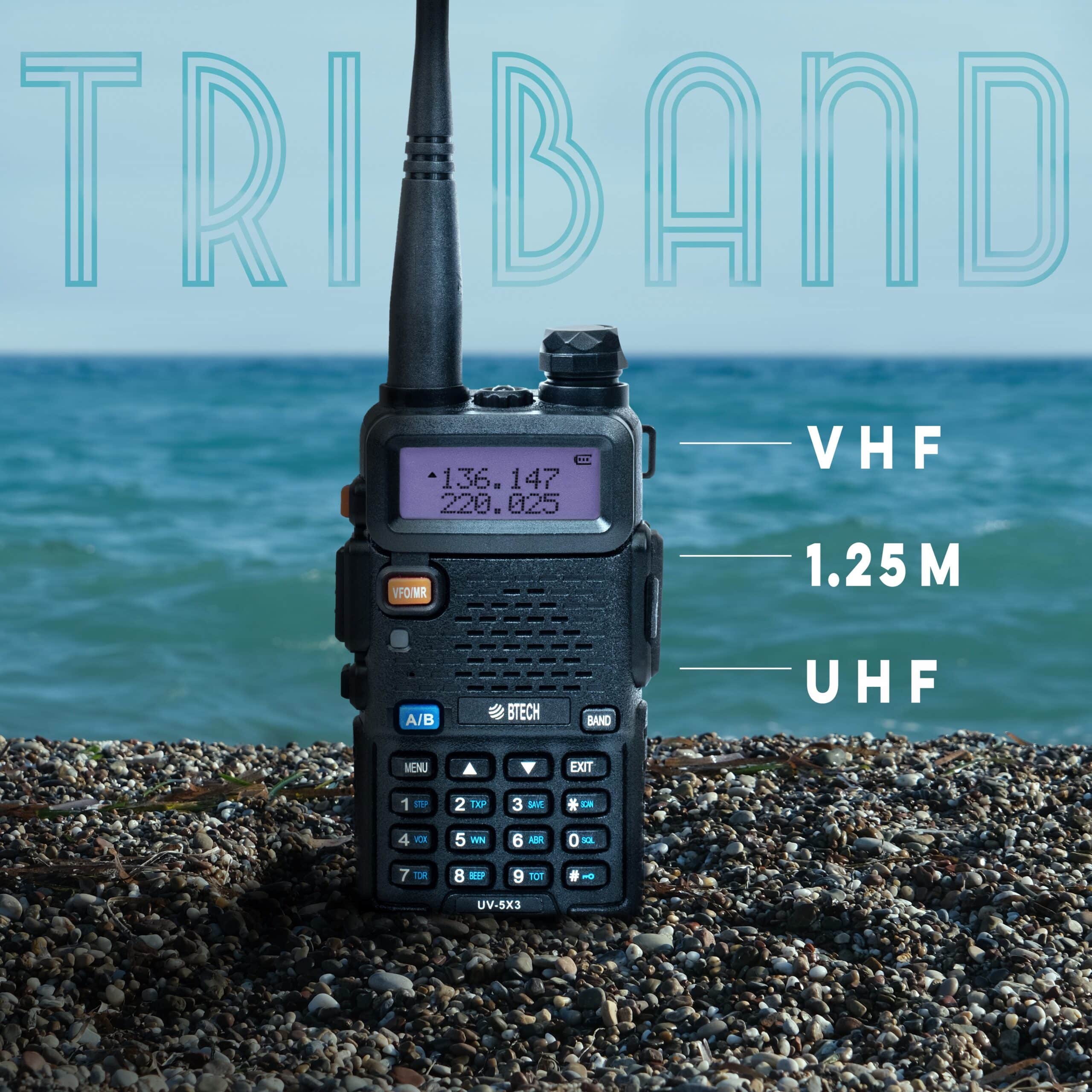 Tri-Band Radio BAOFENG Radio UV-S9X3 5W Radio, 1.25M,VHF UHF Handheld Two Way Radio,USB Charger Rechargeable Walkie Talkies Long Range for Adults with - 4