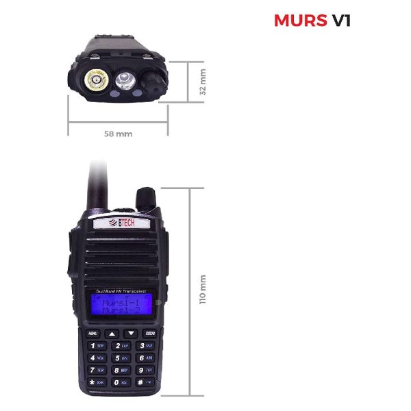 and Business Personal License Free Two-Way Radio for Manufacturing BTECH MURS-V1 MURS Two-Way Radio Retail 