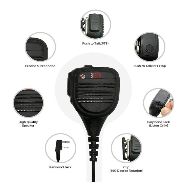 Push-To-Talk PTT Speaker Mic For Baofeng UV82 UV5R series Two Dual Way Radio USA 