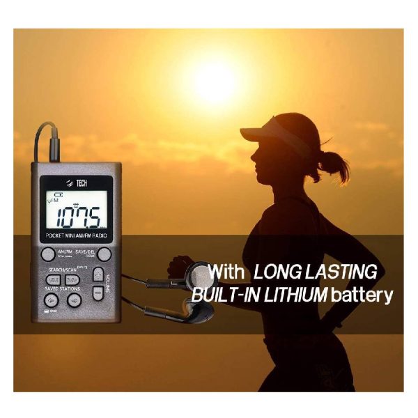 Great Reception and Long Battery Life Clock Orange BTECH MPR-AF1 AM FM Personal Radio with Two Types of Stereo Headphones Mini Pocket Walkman Radio with Headphones 