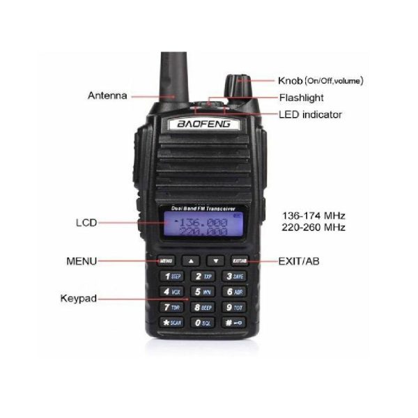3X Baofeng UV-82 5W doble banda VHF/UHF FM Walkie Talkie radio de dos vías transceptor 
