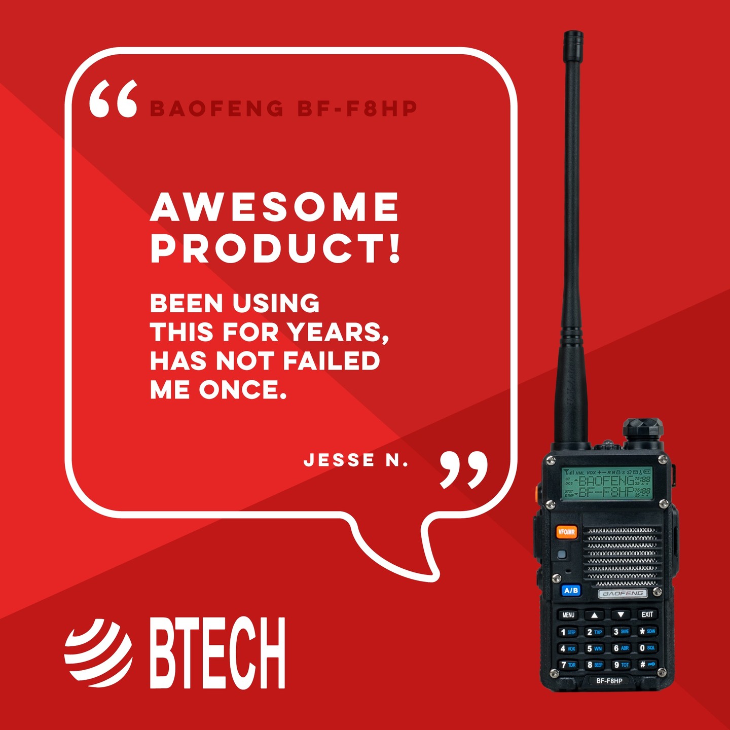 With twice the output power and 30% more battery, it is no wonder customers swear by the BF-F8HP. #hamradio #amateurradio #radioamateur #arrl #hamradiooperator #hamradios #btech #baofeng #bff8hp #vhf #fenggang #radiocommunication #edc