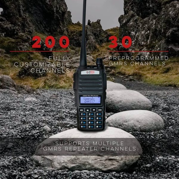 BAOFENG GM-15 Pro GMRS Radio Long Range Walkie Talkies Rechargeable NOAA  Scanning & Receiving Two Way Radio,GMRS Repeater Capable with Full Kits  (Red)