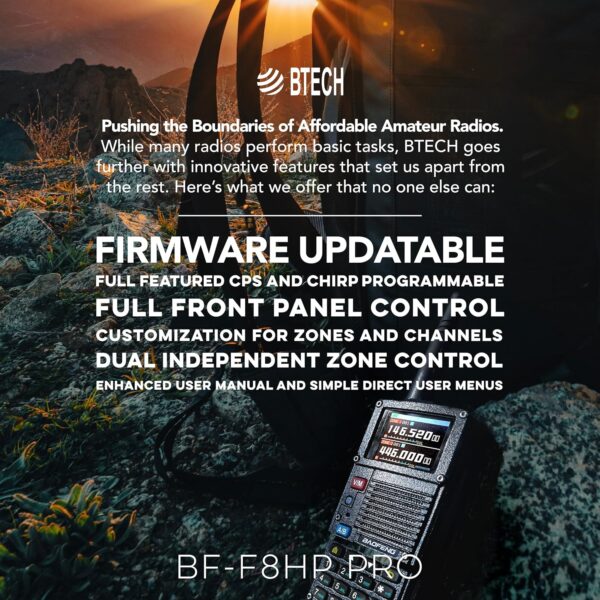 BAOFENG BF-F8HP PRO 8W Tri Band Two-Way Radio, IP54, 1000 Channels 