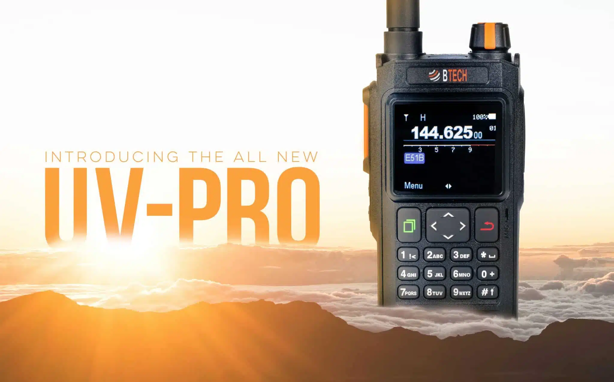 BTECH UV-PRO radio with its custom color interface