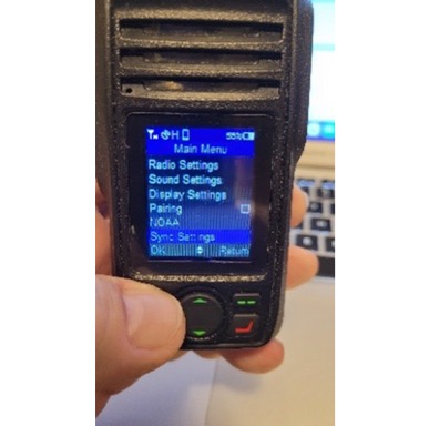 GMRS-PRO main menu with Sync Settings selected